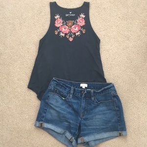 American Eagle Soft and Sexy Embroidered Tank